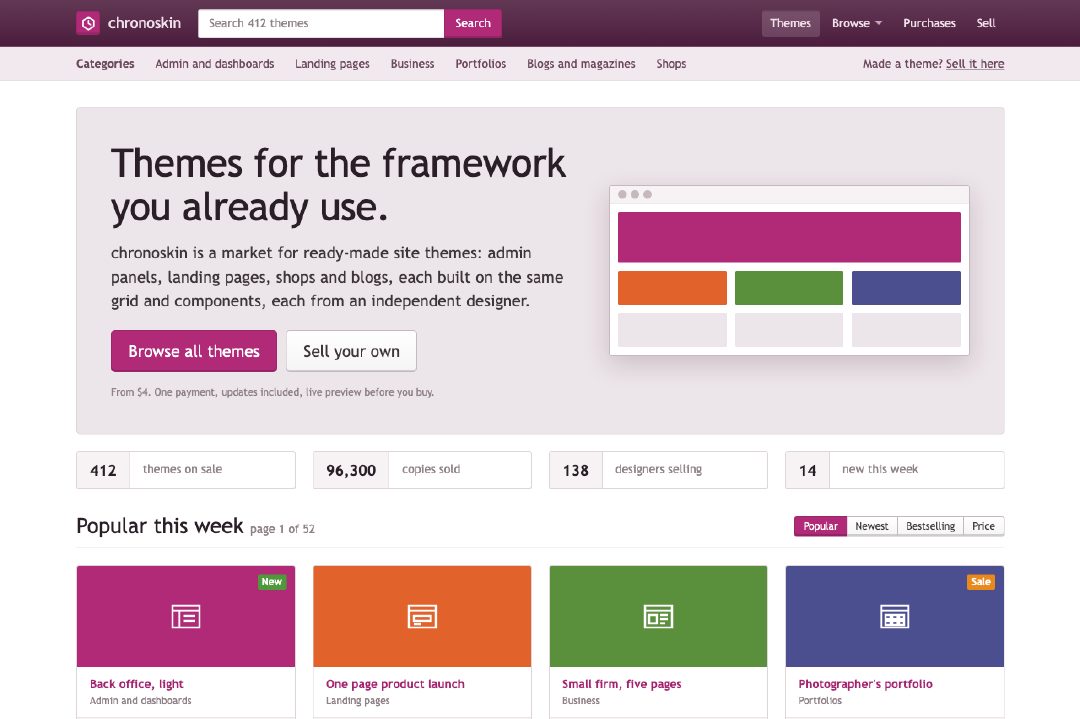 Framework default theme market