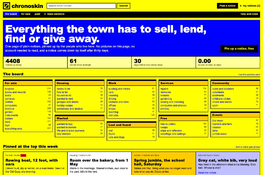 Web brutalism, board