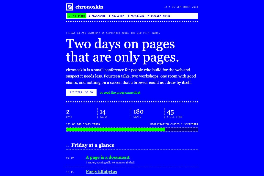 Web brutalism, programme