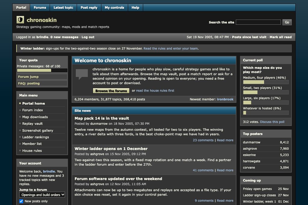 Bulletin board forum, portal and thread view