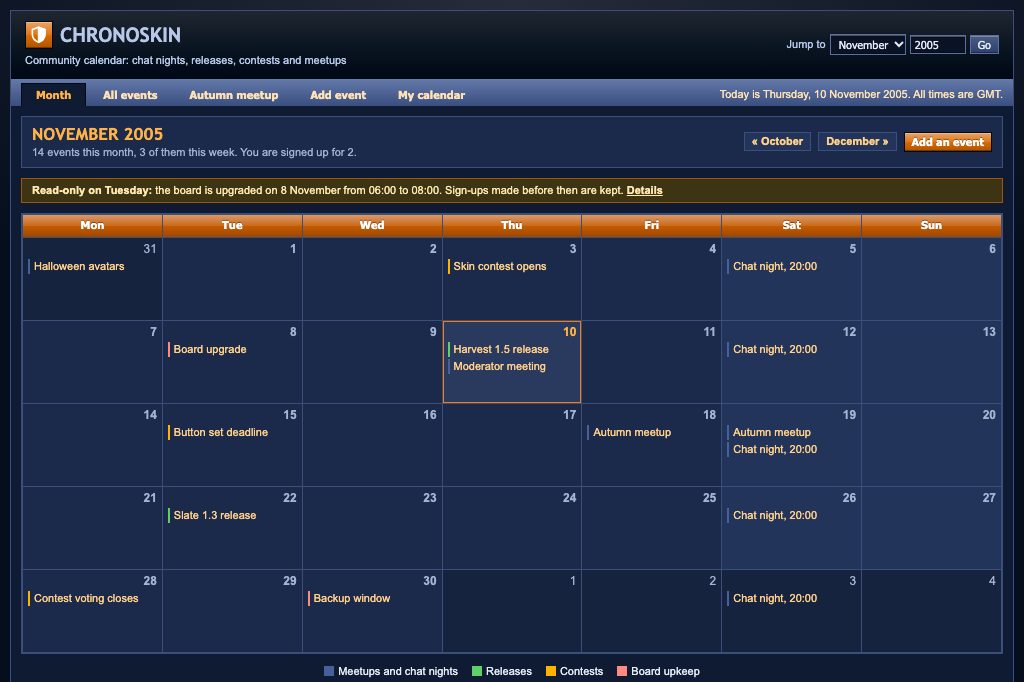 Board calendar