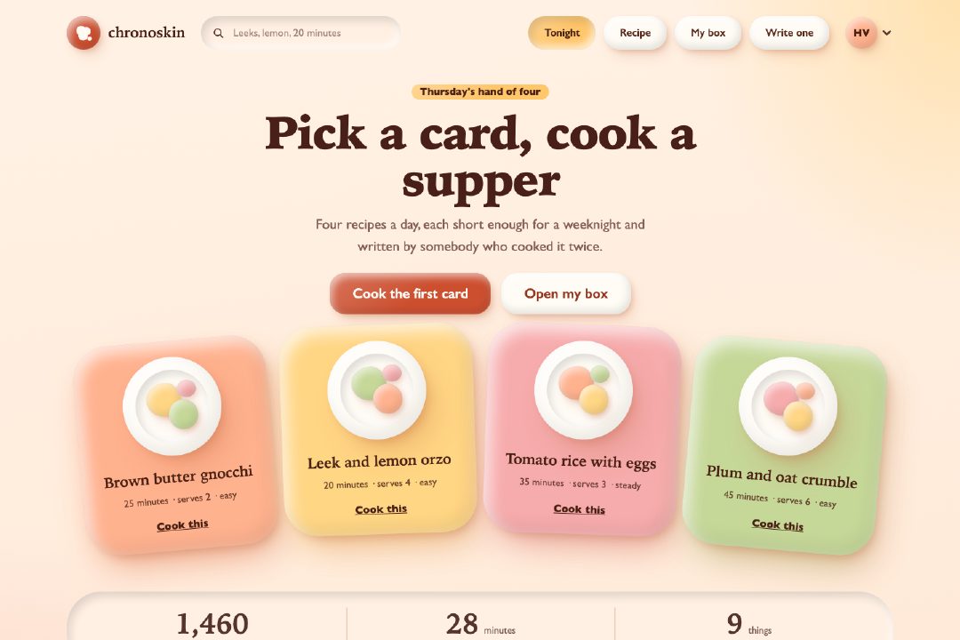 Claymorphism recipe cards