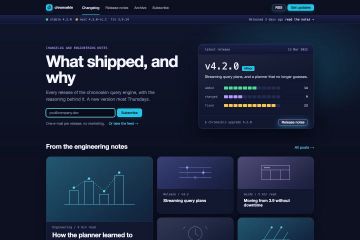 Dark developer tools changelog and blog