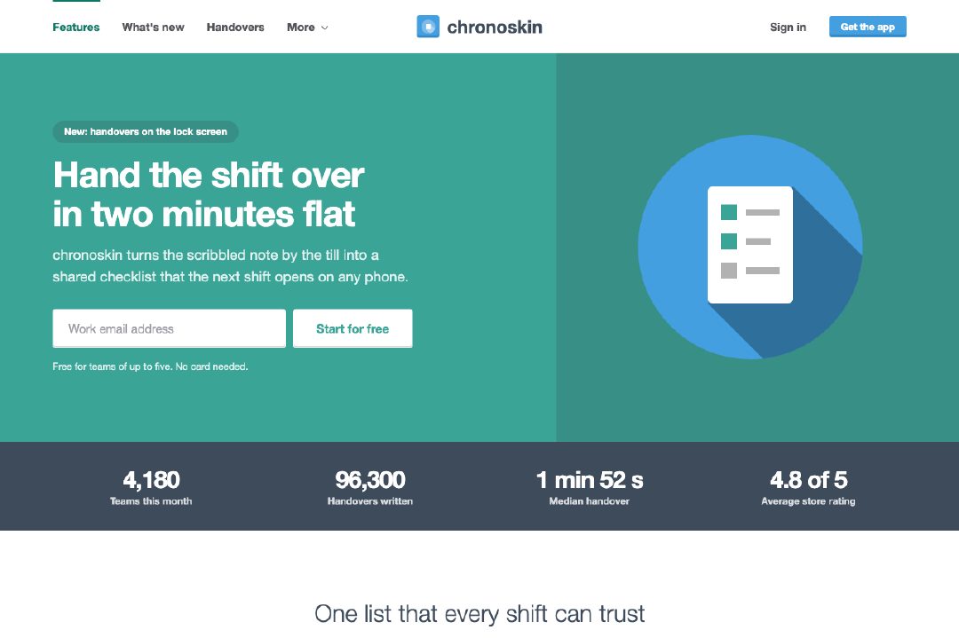 Flat design app page