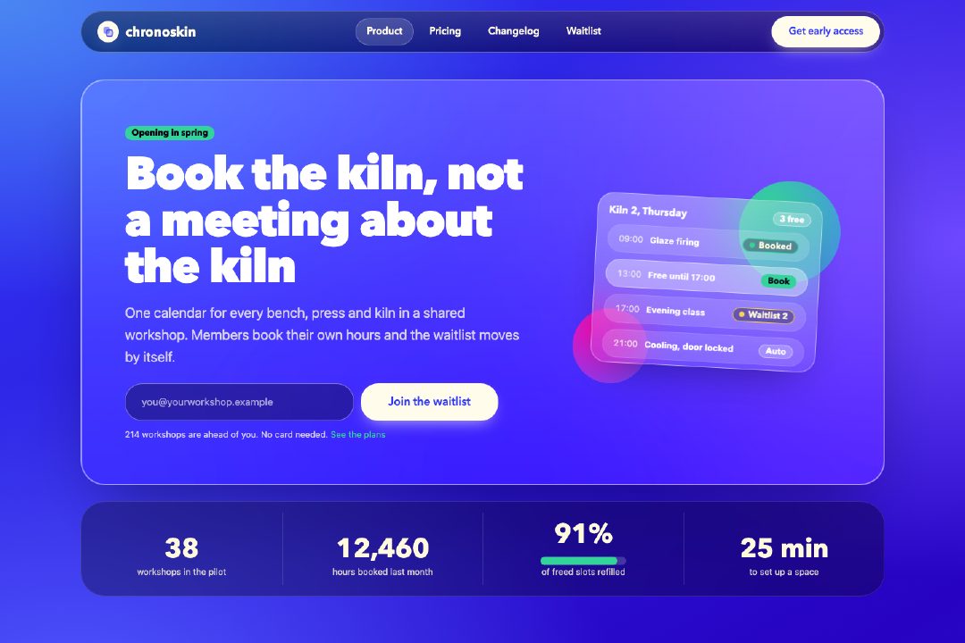 Glassmorphism landing page