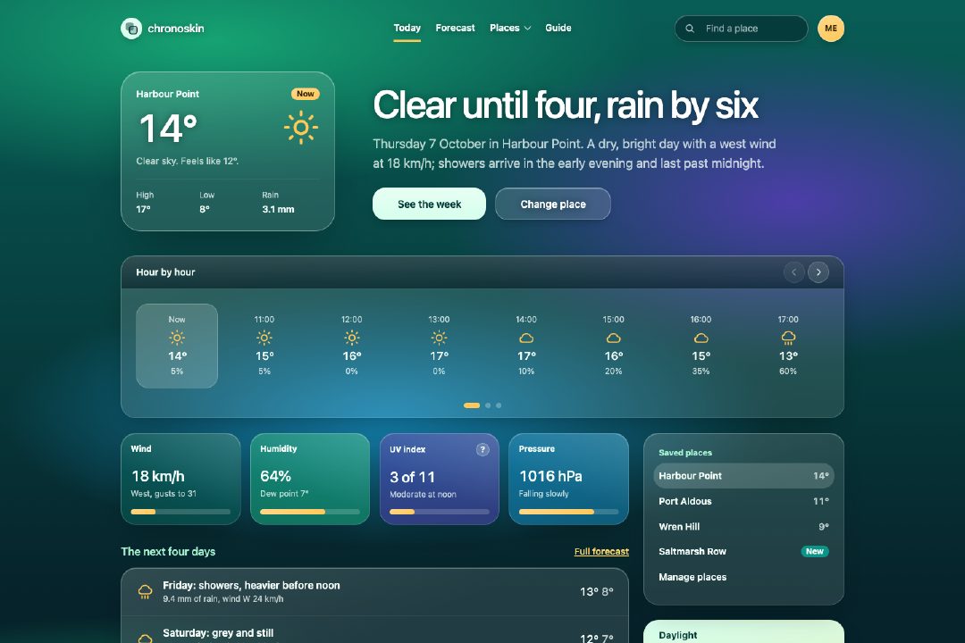 Glassmorphism weather app