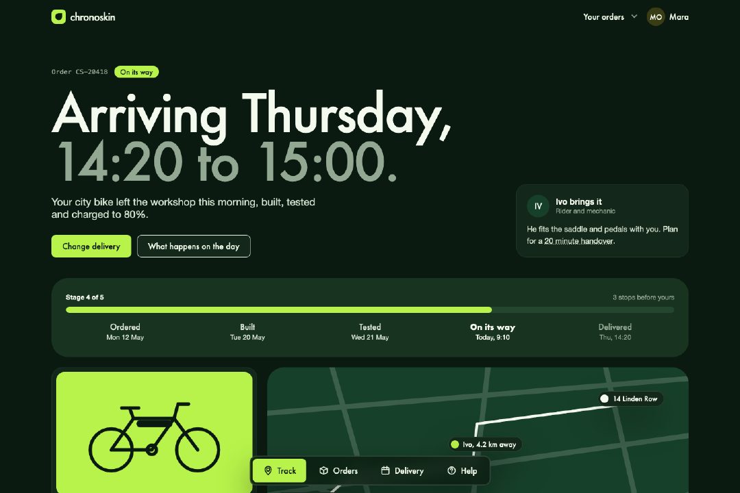 Modern product order tracking