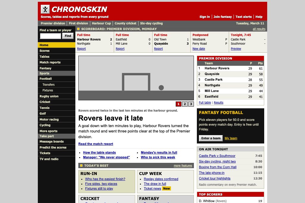 Sports portal