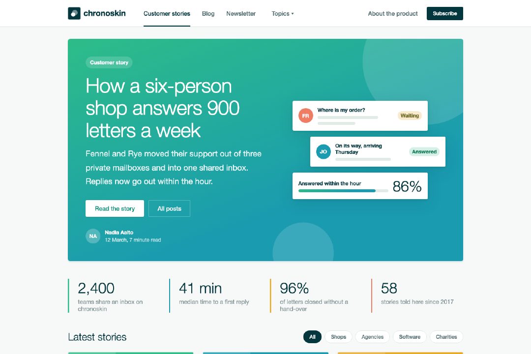 SaaS gradient blog and customer stories