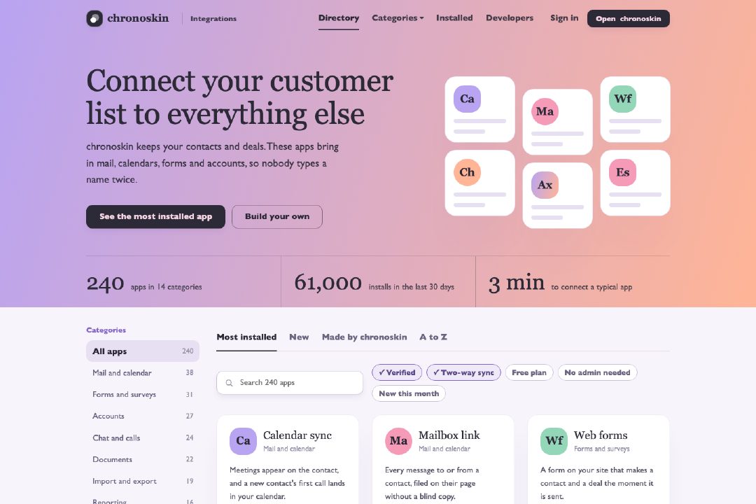 SaaS gradient integrations directory