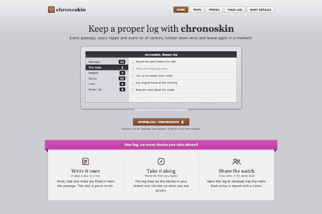 Skeuomorphism landing
