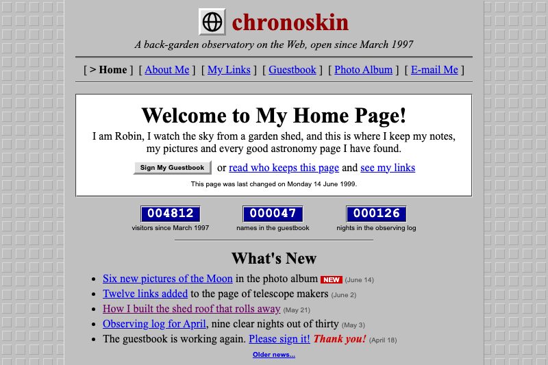 Table-era personal home page