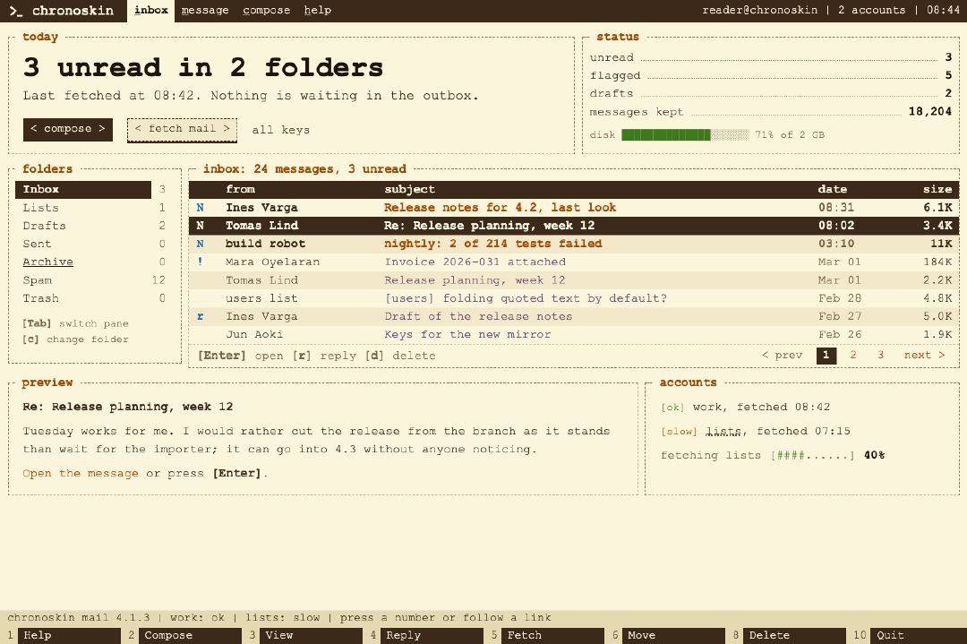 Terminal, a full-screen text-mode program