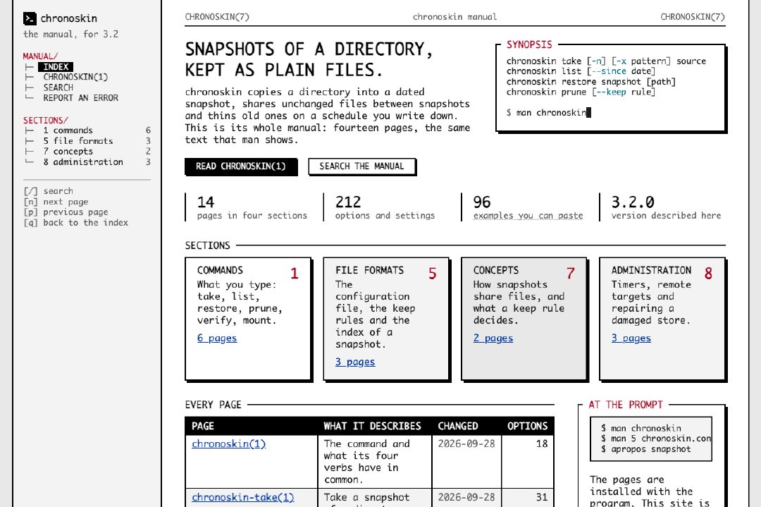 Terminal, a manual on white paper