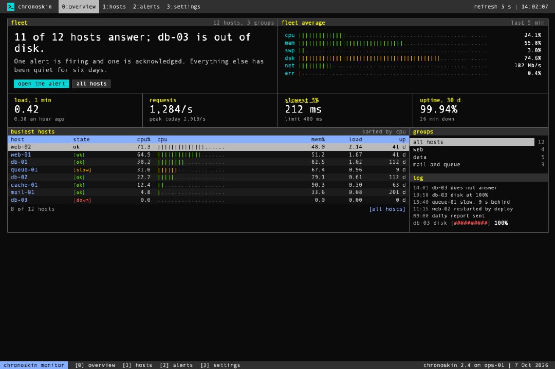Terminal, a monitor in sixteen colours