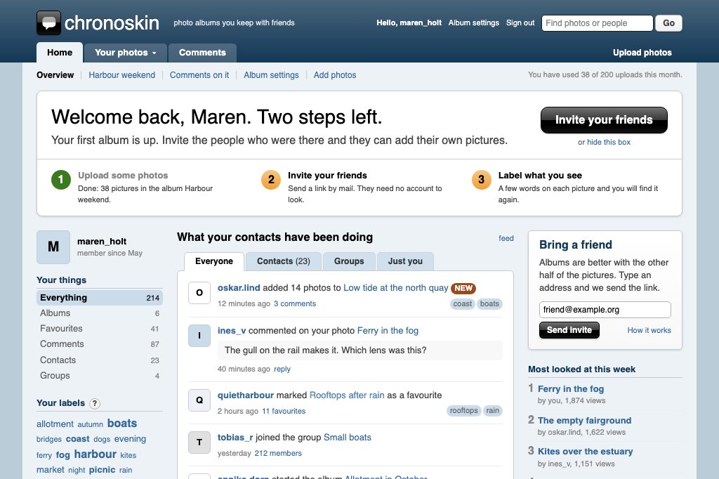 Web 2.0 gloss member dashboard