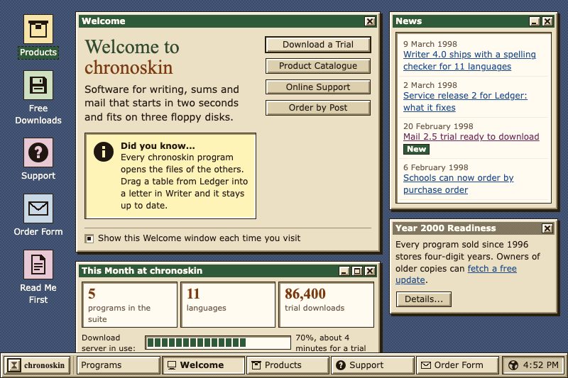 Desktop grey company home page