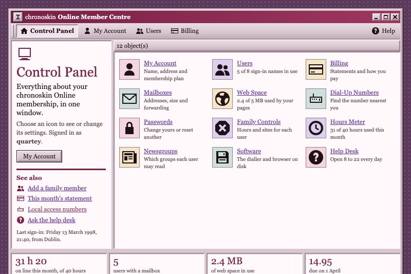 Desktop grey control panel, plum