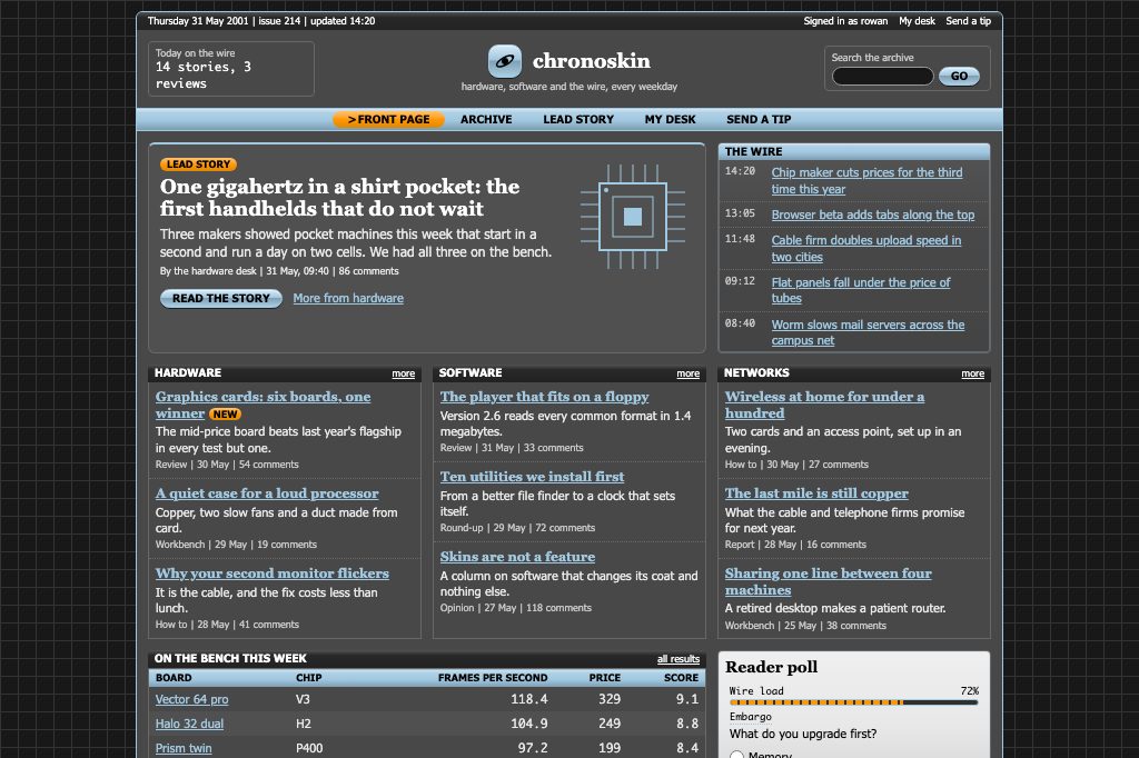 Y2K futurism news sheet